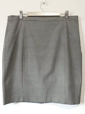 RW&CO. Grey Pin Pattern Career Skirt - Classic Pencil Silhouette - Size 12